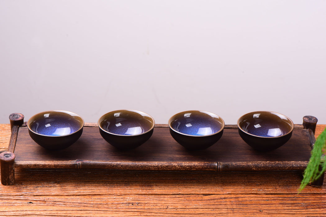 Blue Dragon Eye Tian Mu Glazed Ceramic Cups