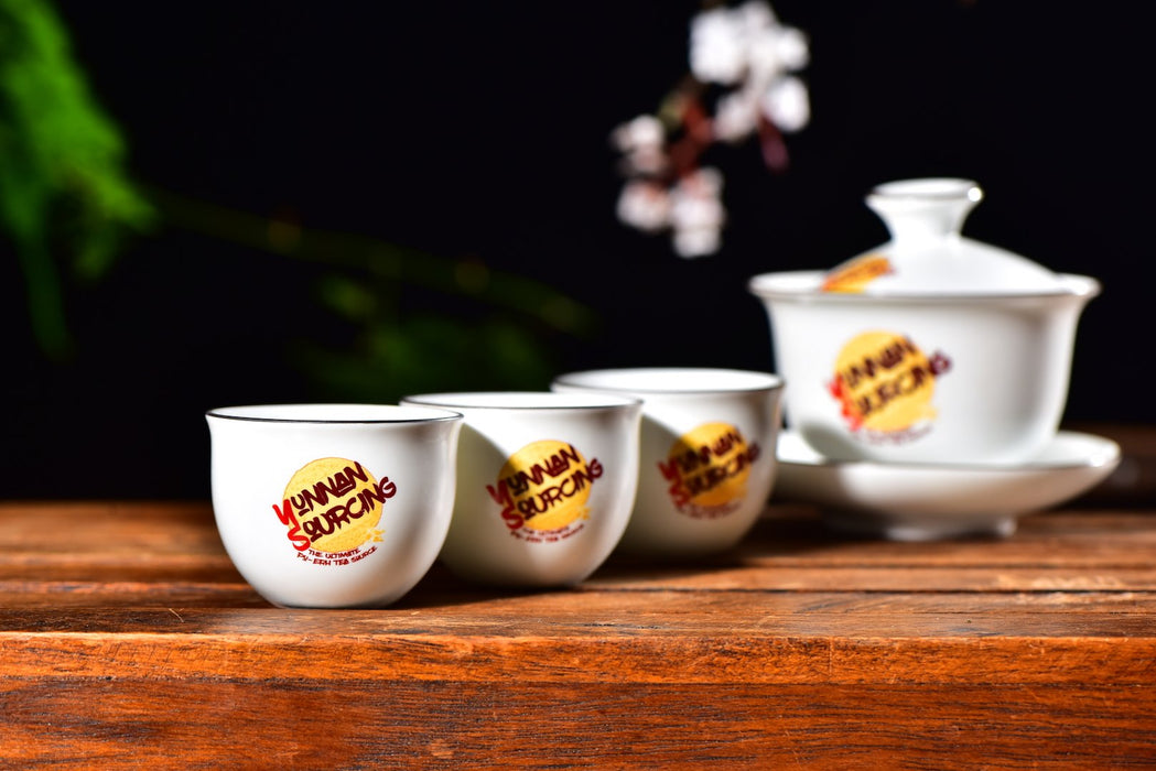 Yunnan Sourcing Branded White Cups * Set of 4