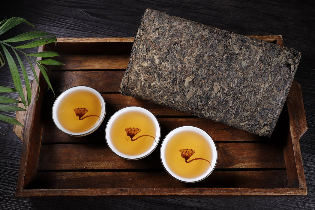 2013 Cha Yu Lin "Wu Long Mountain" Fu Brick Tea with Golden Flowers