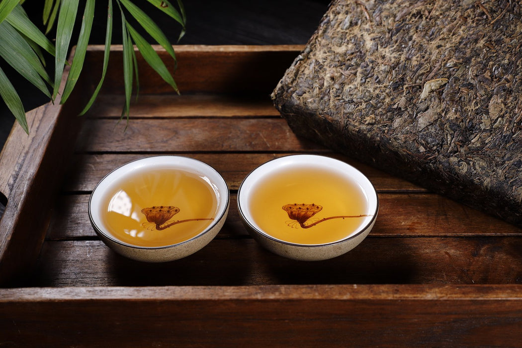 2013 Cha Yu Lin "Wu Long Mountain" Fu Brick Tea with Golden Flowers