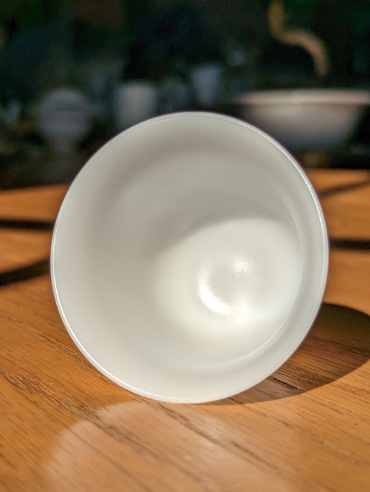 Mutton Fat Ice Jade Porcelain "Flared Rim" Tea Cup