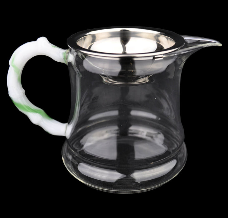 Jade Handle Glass Cha Hai with Clip In Strainer * 350ml