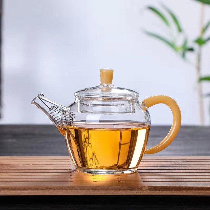 Amber Handle "Gu Chun" Glass Teapot for Tea